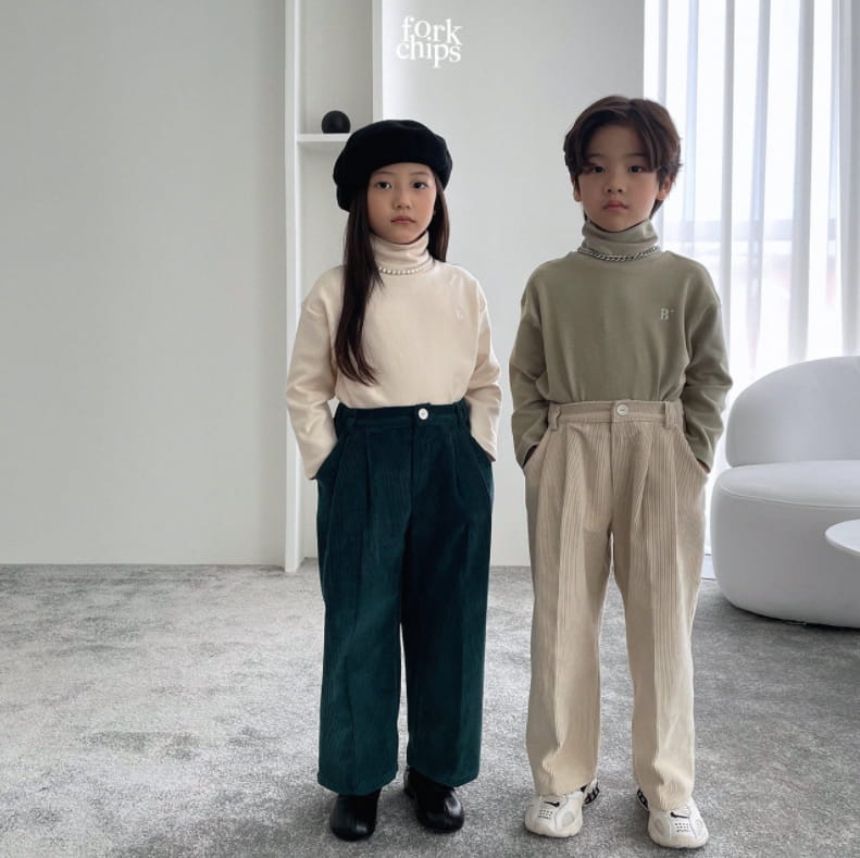 FORK CHIPS - Korean Children Fashion - #Kfashion4kids - Signature Turtleneck Tee - 6