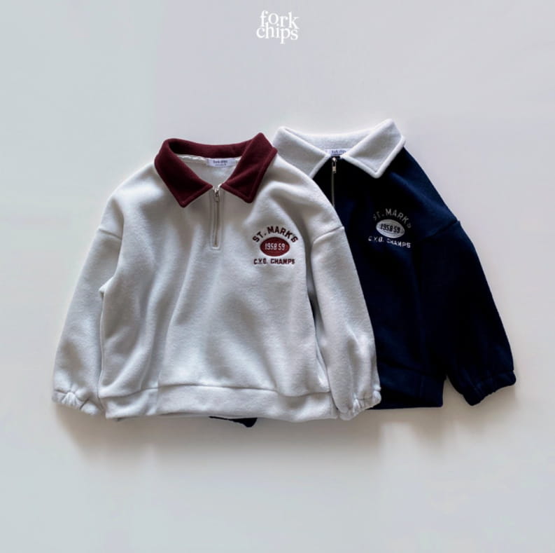 FORK CHIPS - Korean Children Fashion - #Kfashion4kids - Rugby Zip-up Sweatshirt