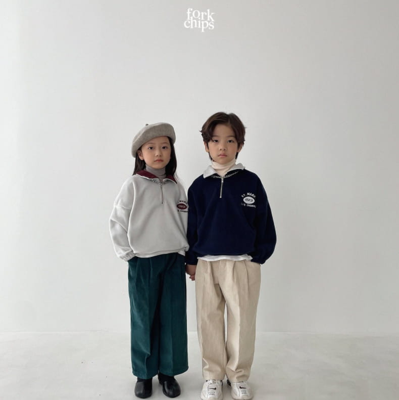 FORK CHIPS - Korean Children Fashion - #Kfashion4kids - Rugby Zip-up Sweatshirt - 10