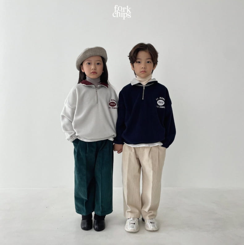 FORK CHIPS - Korean Children Fashion - #Kfashion4kids - Rugby Zip-up Sweatshirt - 12