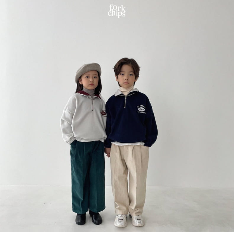 FORK CHIPS - Korean Children Fashion - #Kfashion4kids - Rugby Zip-up Sweatshirt - 3