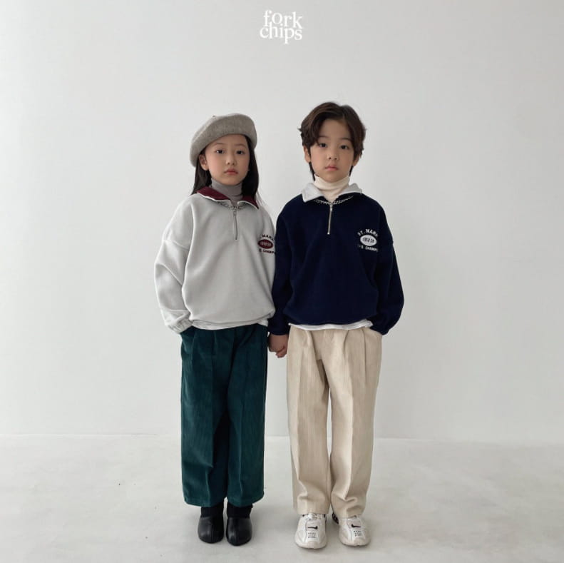FORK CHIPS - Korean Children Fashion - #Kfashion4kids - Rugby Zip-up Sweatshirt - 4