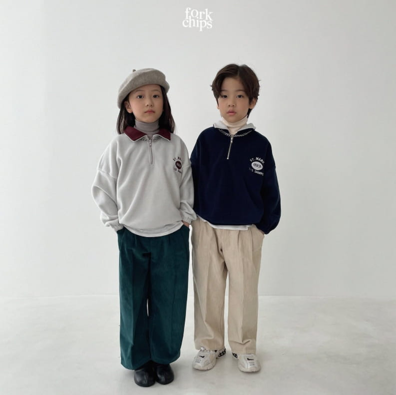 FORK CHIPS - Korean Children Fashion - #Kfashion4kids - Rugby Zip-up Sweatshirt - 6