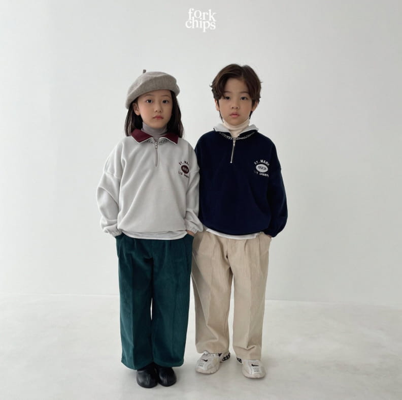 FORK CHIPS - Korean Children Fashion - #Kfashion4kids - Rugby Zip-up Sweatshirt - 7