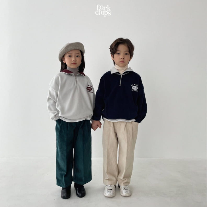 FORK CHIPS - Korean Children Fashion - #Kfashion4kids - Rugby Zip-up Sweatshirt - 9