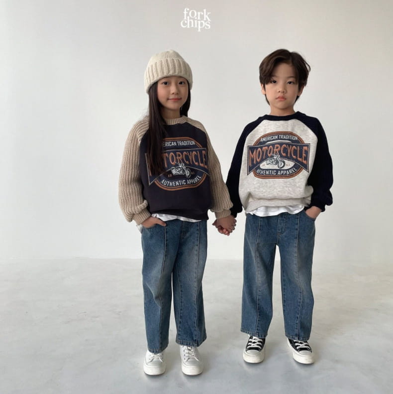 FORK CHIPS - Korean Children Fashion - #Kfashion4kids - Motor Knit Sweatshirt - 11