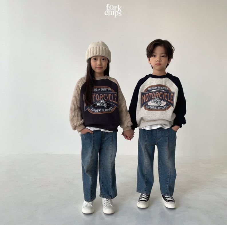 FORK CHIPS - Korean Children Fashion - #Kfashion4kids - Motor Knit Sweatshirt - 12