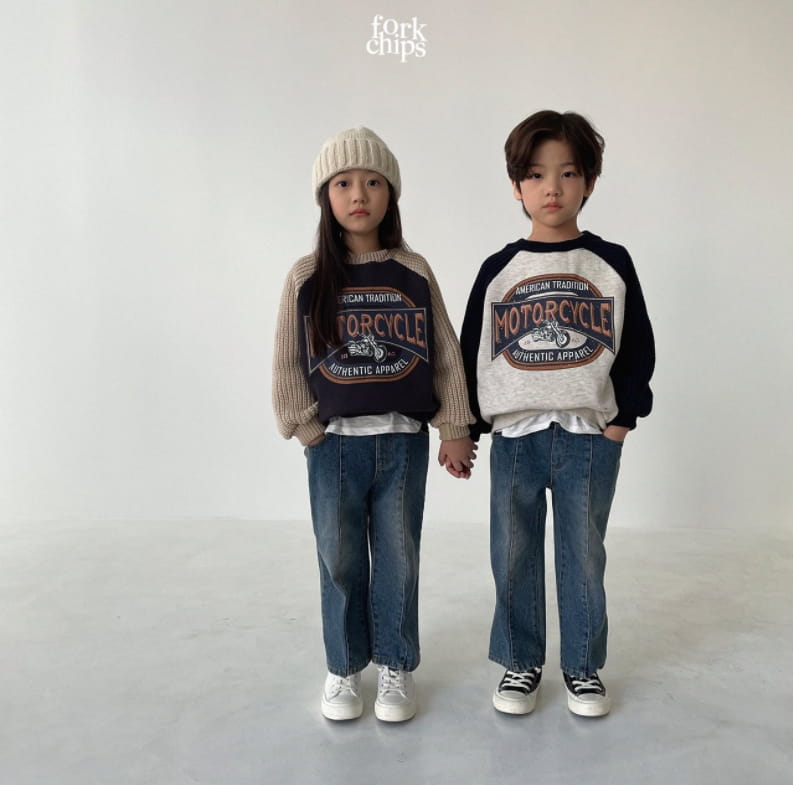FORK CHIPS - Korean Children Fashion - #Kfashion4kids - Motor Knit Sweatshirt - 5