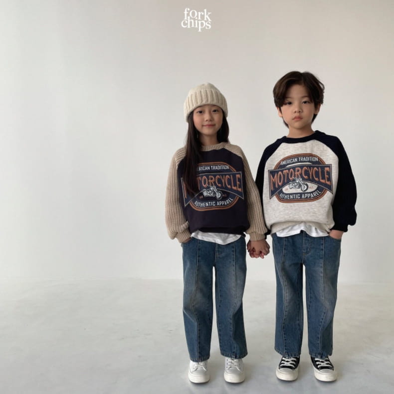 FORK CHIPS - Korean Children Fashion - #Kfashion4kids - Motor Knit Sweatshirt - 6