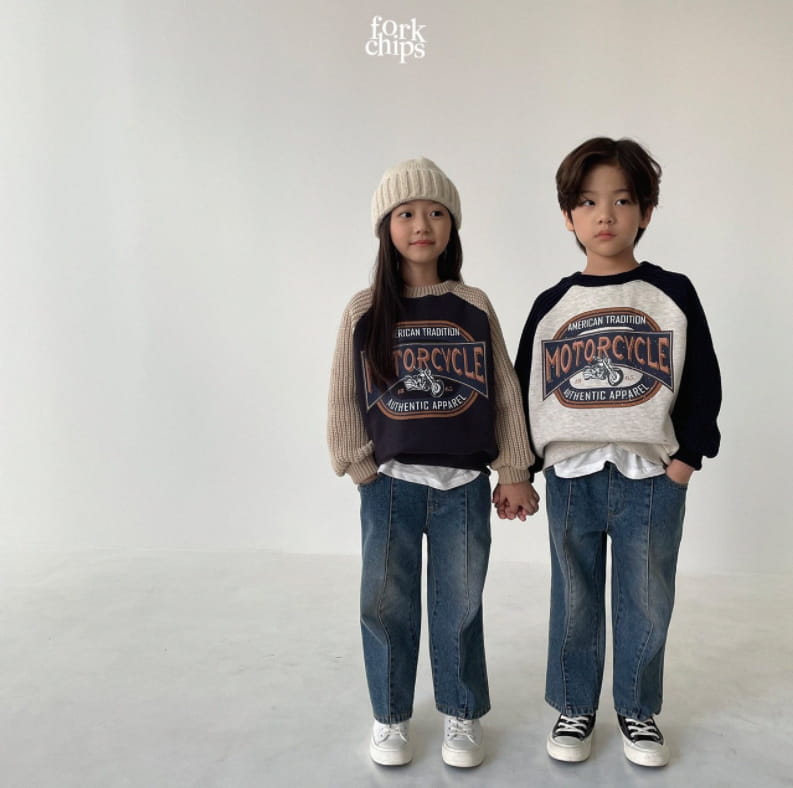 FORK CHIPS - Korean Children Fashion - #Kfashion4kids - Motor Knit Sweatshirt - 7