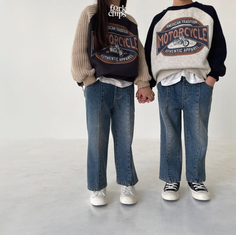 FORK CHIPS - Korean Children Fashion - #Kfashion4kids - Motor Knit Sweatshirt - 8