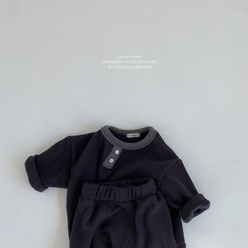 GO;U - Korean Children Fashion - #Kfashion4kids - Up Down Top Bottom Set - 2