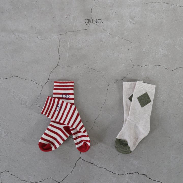 GUNO - Korean Children Fashion - #Kfashion4kids - Guno Socks Set [set of 2] - 2