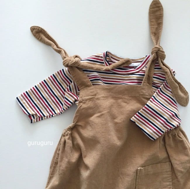 GURU GURU - Korean Children Fashion - #Kfashion4kids - Rib Dungarees Pants - 7