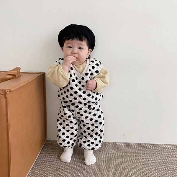 HAN'S - Korean Children Fashion - #Kfashion4kids - Dot Quilting Top Bottom Set - 5