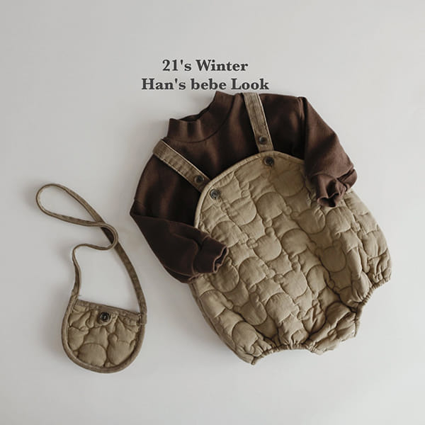 HAN'S - Korean Children Fashion - #Kfashion4kids - Bear Quilting Embroidery Bodysuit with Bag - 10