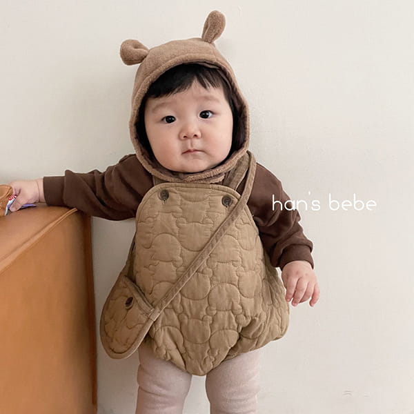 HAN'S - Korean Children Fashion - #Kfashion4kids - Bear Quilting Embroidery Bodysuit - 2