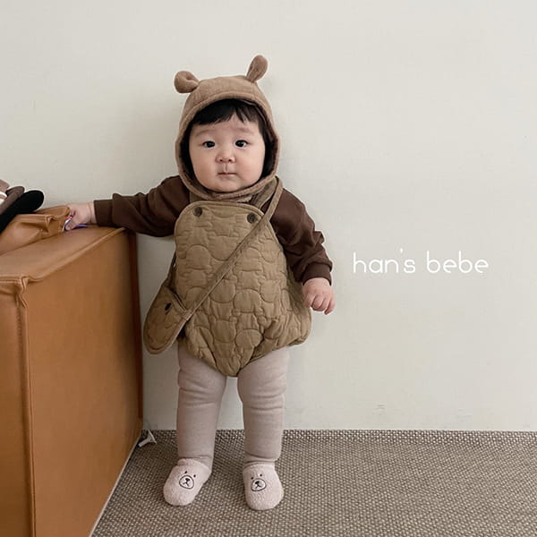 HAN'S - Korean Children Fashion - #Kfashion4kids - Bear Quilting Embroidery Bodysuit - 4