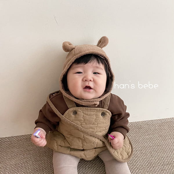 HAN'S - Korean Children Fashion - #Kfashion4kids - Bear Quilting Embroidery Bodysuit - 6