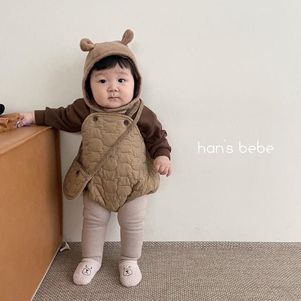 HAN'S - Korean Children Fashion - #Kfashion4kids - Bear Quilting Embroidery Bodysuit - 7