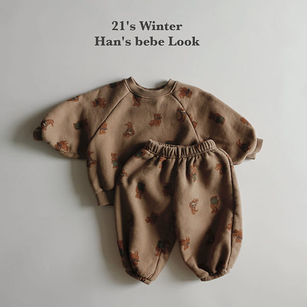 HAN'S - Korean Children Fashion - #Kfashion4kids - Bear Top Bottom Set