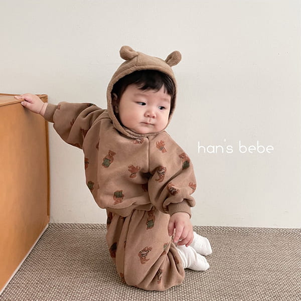 HAN'S - Korean Children Fashion - #Kfashion4kids - Bear Top Bottom Set - 8