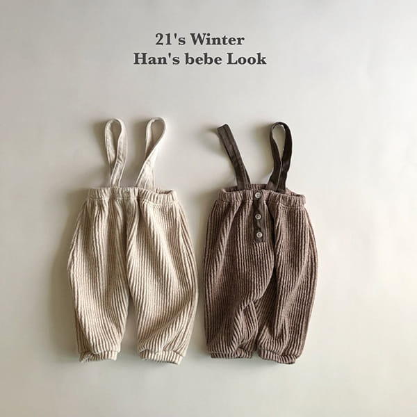 HAN'S - Korean Children Fashion - #Kfashion4kids - Rib Dungarees Pants