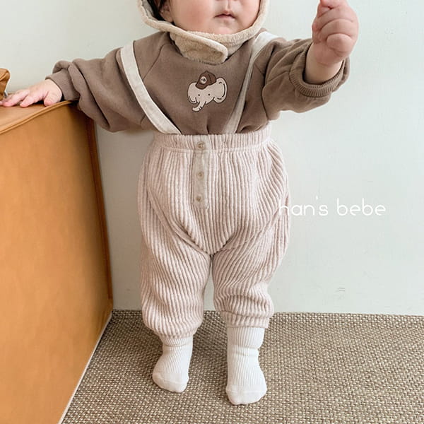 HAN'S - Korean Children Fashion - #Kfashion4kids - Rib Dungarees Pants - 2