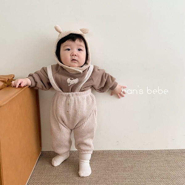 HAN'S - Korean Children Fashion - #Kfashion4kids - Rib Dungarees Pants - 4