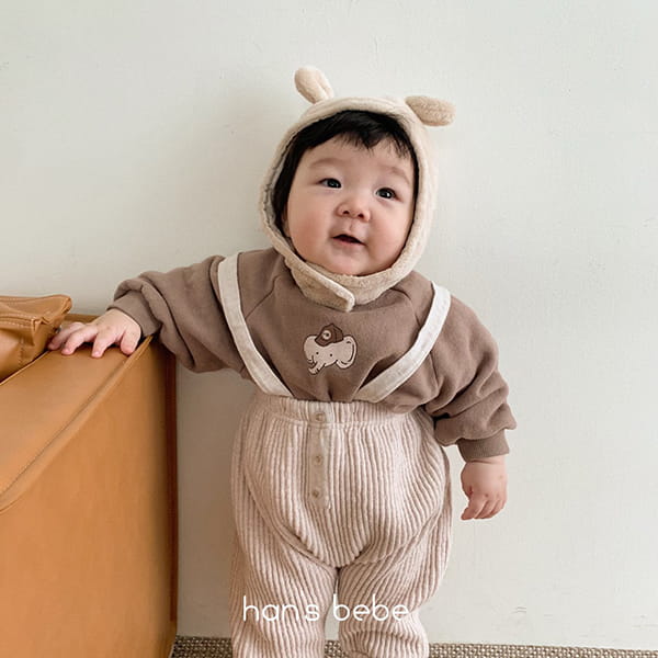 HAN'S - Korean Children Fashion - #Kfashion4kids - Rib Dungarees Pants - 8