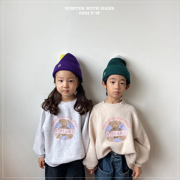 HAN'S - Korean Children Fashion - #Kfashion4kids - Pastel Bear Sweatshirt