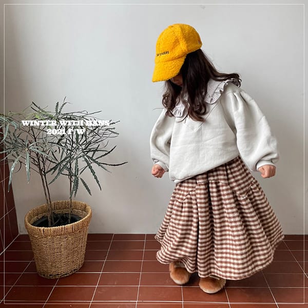 HAN'S - Korean Children Fashion - #Kfashion4kids - Stick Bread Check Skirt
