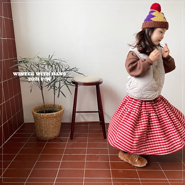 HAN'S - Korean Children Fashion - #Kfashion4kids - Stick Bread Check Skirt - 11