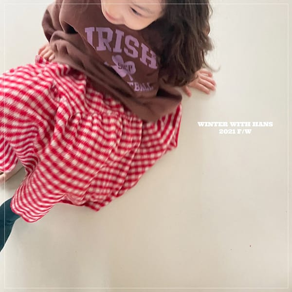 HAN'S - Korean Children Fashion - #Kfashion4kids - Stick Bread Check Skirt - 12
