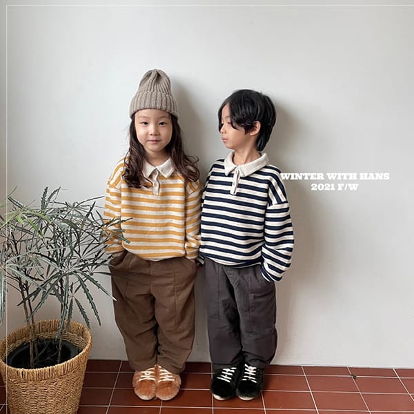 HAN'S - Korean Children Fashion - #Kfashion4kids - Stripes Collar Tee