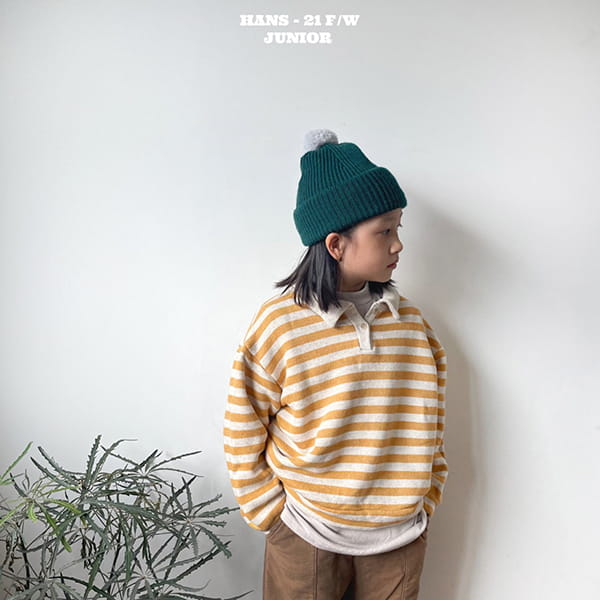 HAN'S - Korean Children Fashion - #Kfashion4kids - Stripes Collar Tee - 10
