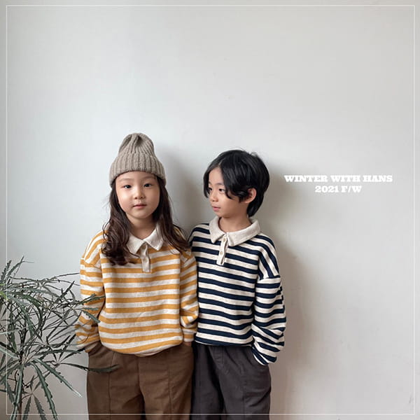 HAN'S - Korean Children Fashion - #Kfashion4kids - Stripes Collar Tee - 2
