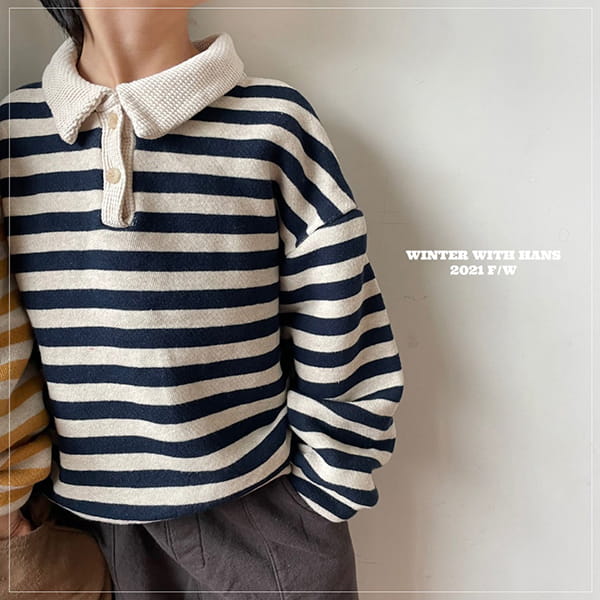 HAN'S - Korean Children Fashion - #Kfashion4kids - Stripes Collar Tee - 3