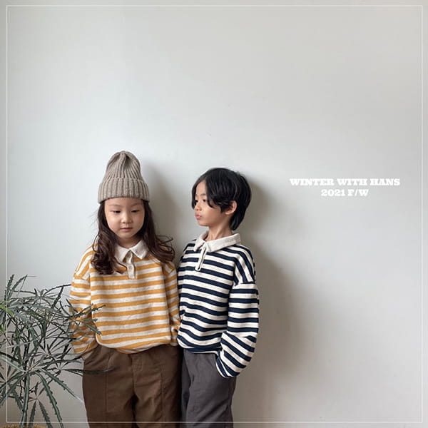HAN'S - Korean Children Fashion - #Kfashion4kids - Stripes Collar Tee - 4
