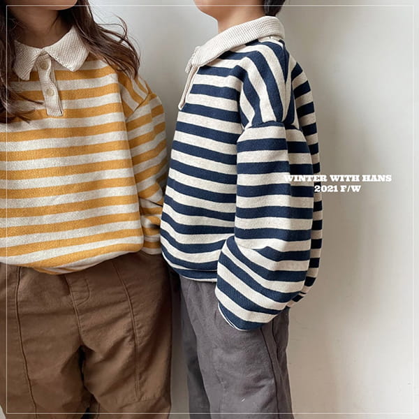 HAN'S - Korean Children Fashion - #Kfashion4kids - Stripes Collar Tee - 5