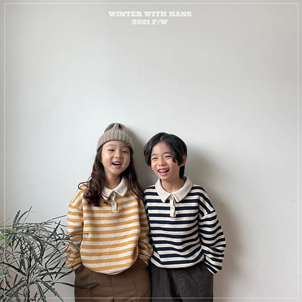 HAN'S - Korean Children Fashion - #Kfashion4kids - Stripes Collar Tee - 8