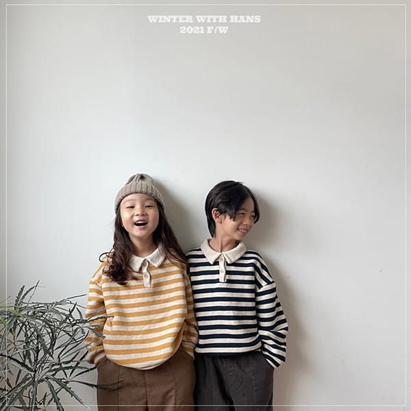HAN'S - Korean Children Fashion - #Kfashion4kids - Stripes Collar Tee - 9