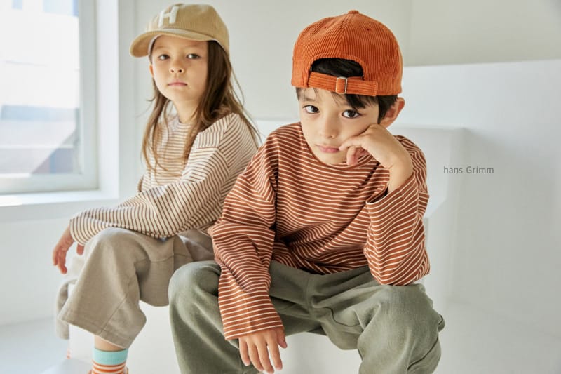 HANS GRIMM - Korean Children Fashion - #Kfashion4kids - Peach Stripes Tee
