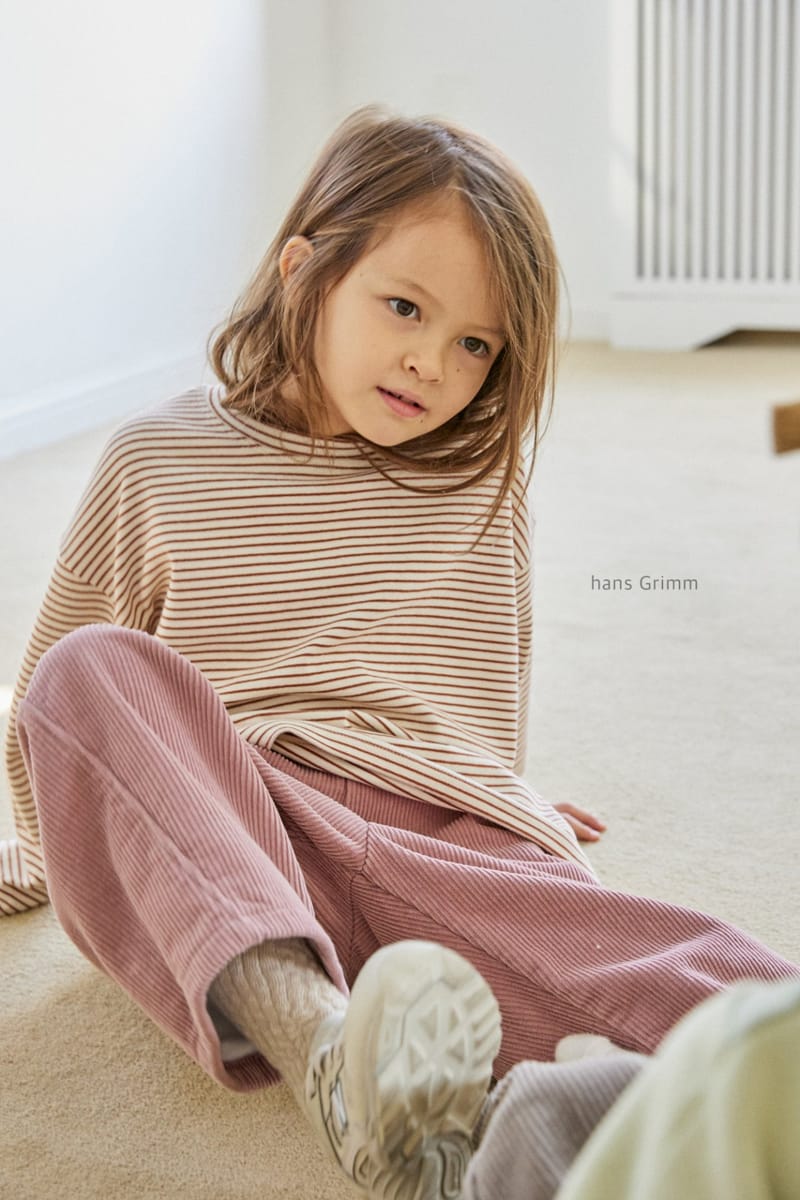 HANS GRIMM - Korean Children Fashion - #Kfashion4kids - Peach Stripes Tee - 10