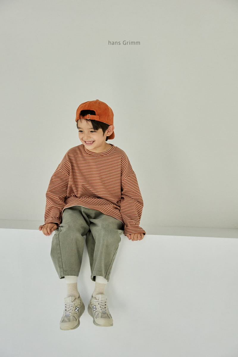HANS GRIMM - Korean Children Fashion - #Kfashion4kids - Peach Stripes Tee - 11