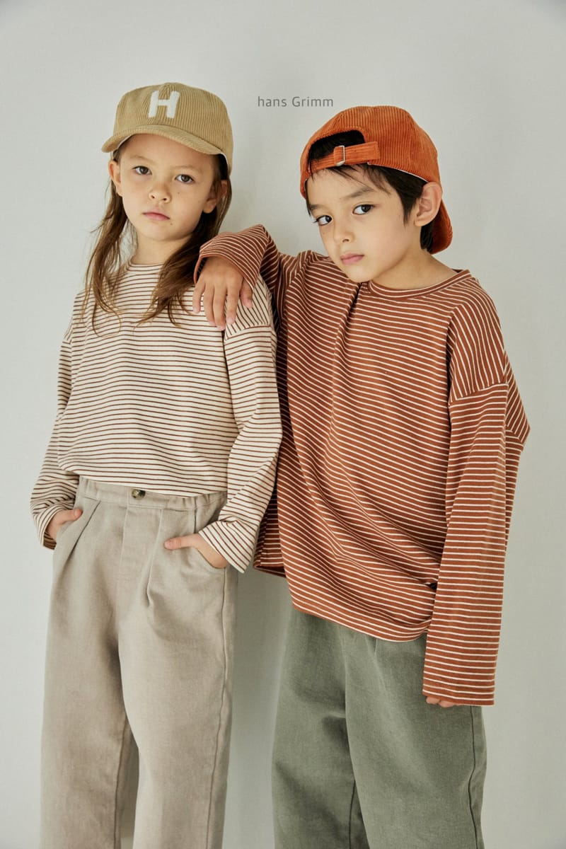 HANS GRIMM - Korean Children Fashion - #Kfashion4kids - Peach Stripes Tee - 2