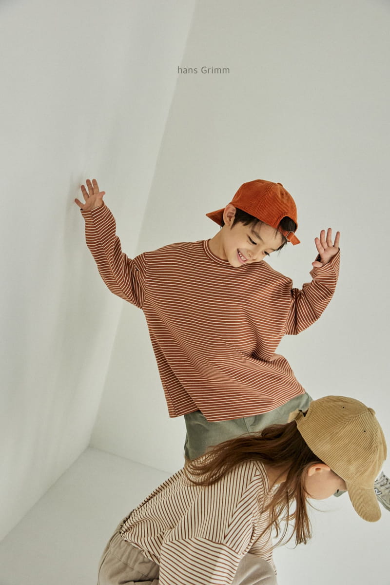 HANS GRIMM - Korean Children Fashion - #Kfashion4kids - Peach Stripes Tee - 3