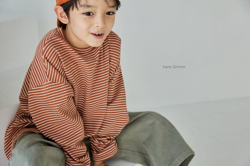 HANS GRIMM - Korean Children Fashion - #Kfashion4kids - Peach Stripes Tee - 4