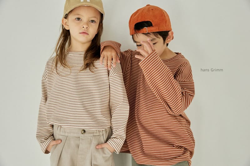 HANS GRIMM - Korean Children Fashion - #Kfashion4kids - Peach Stripes Tee - 5
