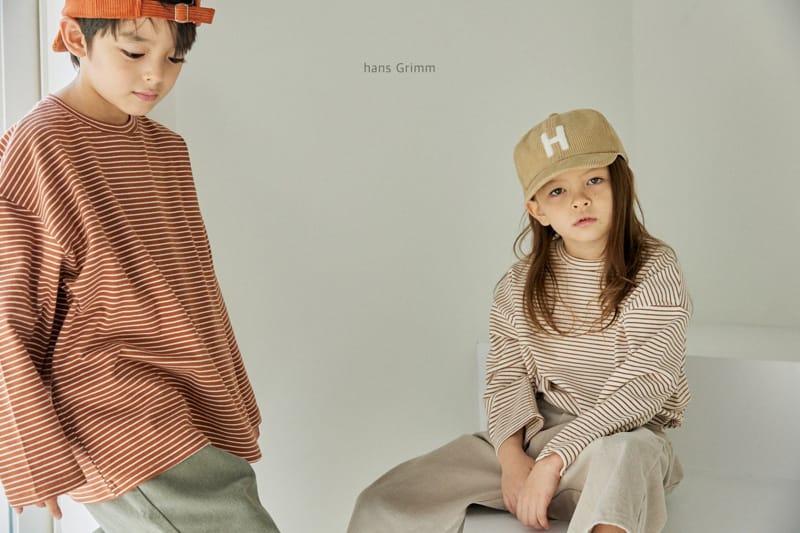 HANS GRIMM - Korean Children Fashion - #Kfashion4kids - Peach Stripes Tee - 8